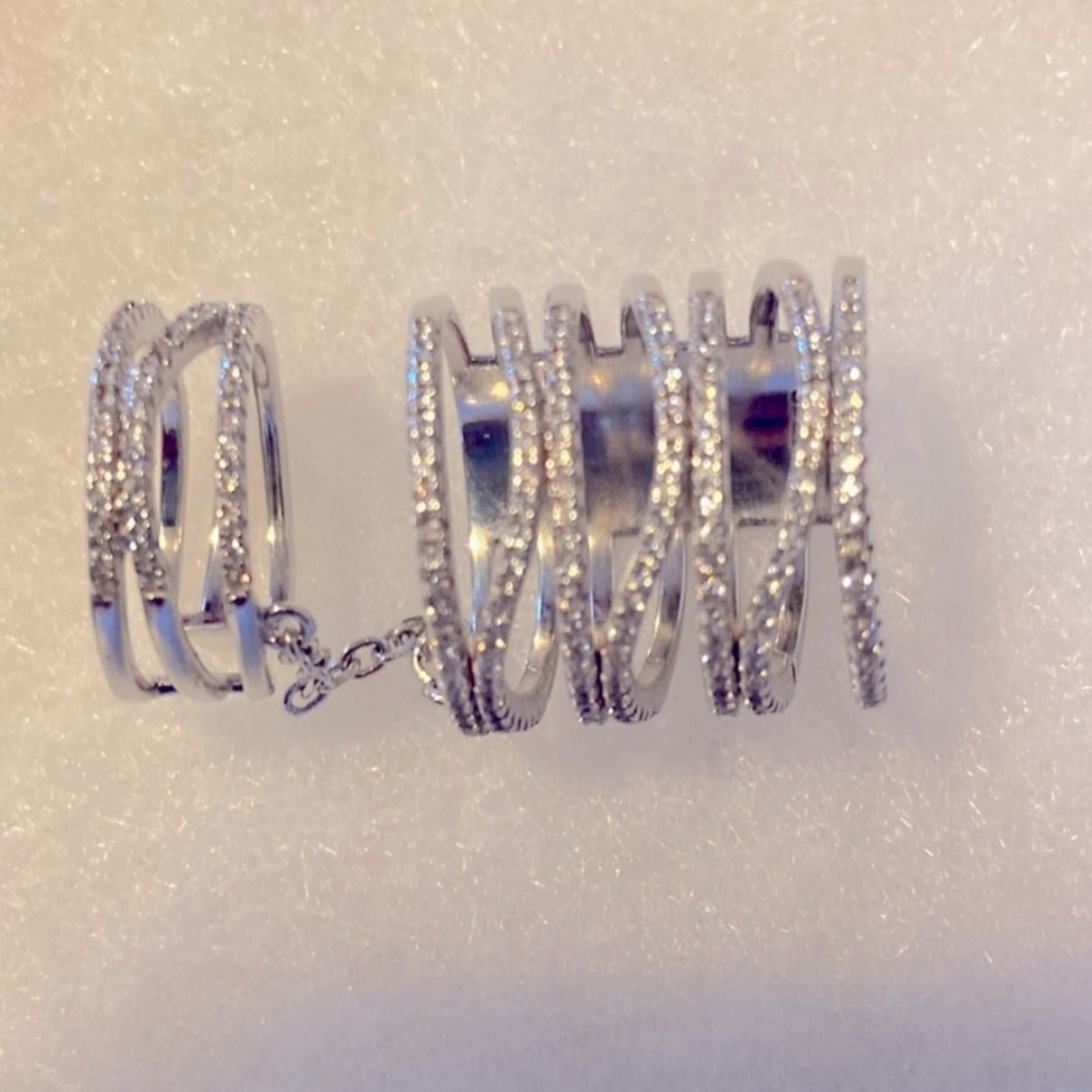 Sterling Silver Multi-Band Wrap Ring - Elegant Layered Women's Ring